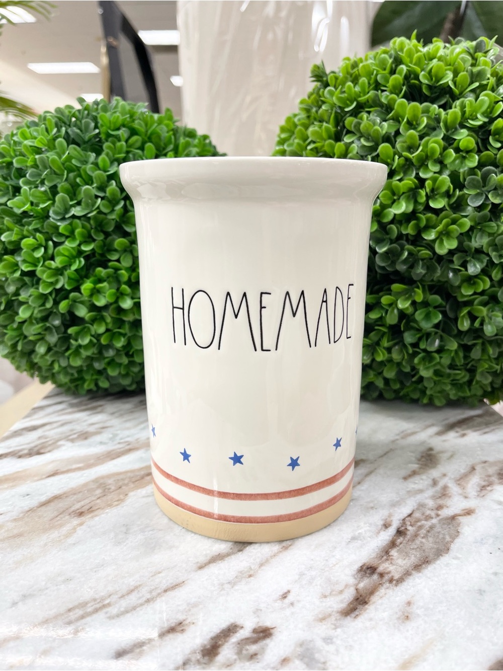 Rae Dunn Ceramic 'HOMEMADE' Utensil Holder with Stars